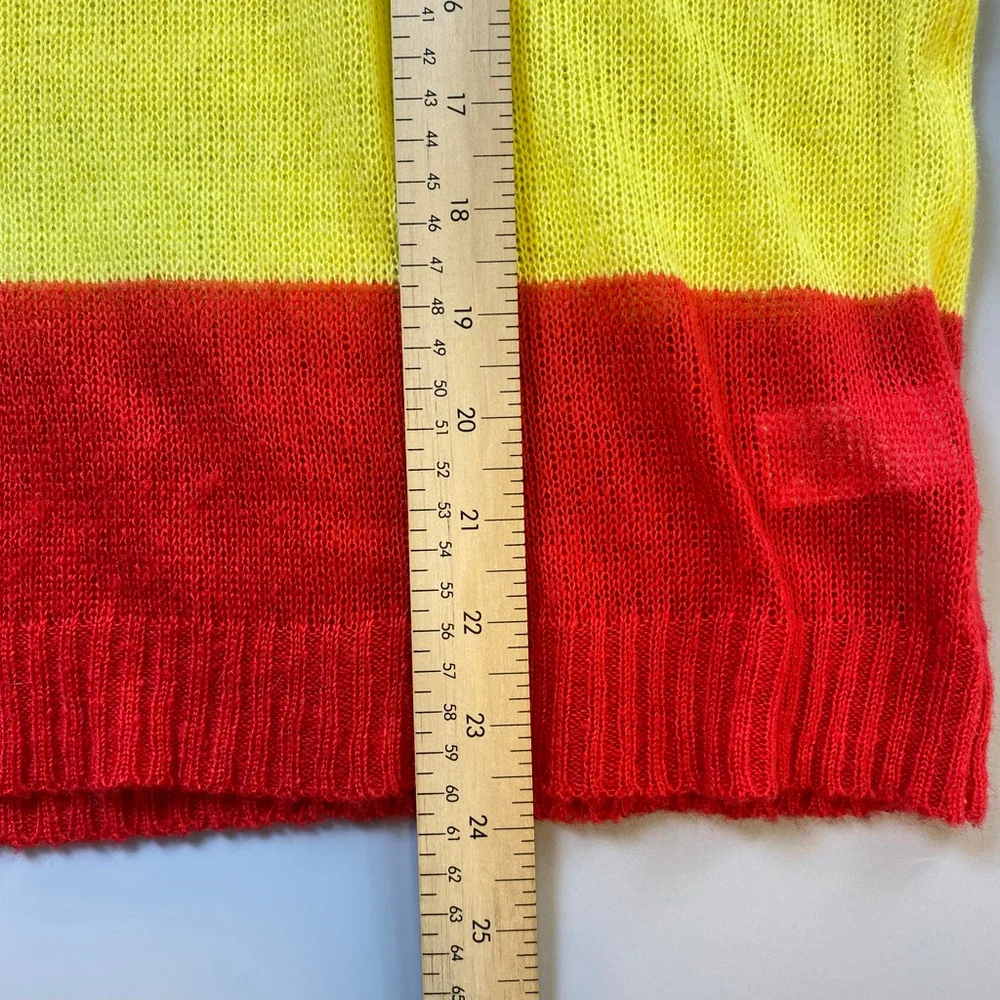 Moon & Madison Sweater Womens Medium Striped Color Block Indie Bright Soft Thin - Picture 8 of 14